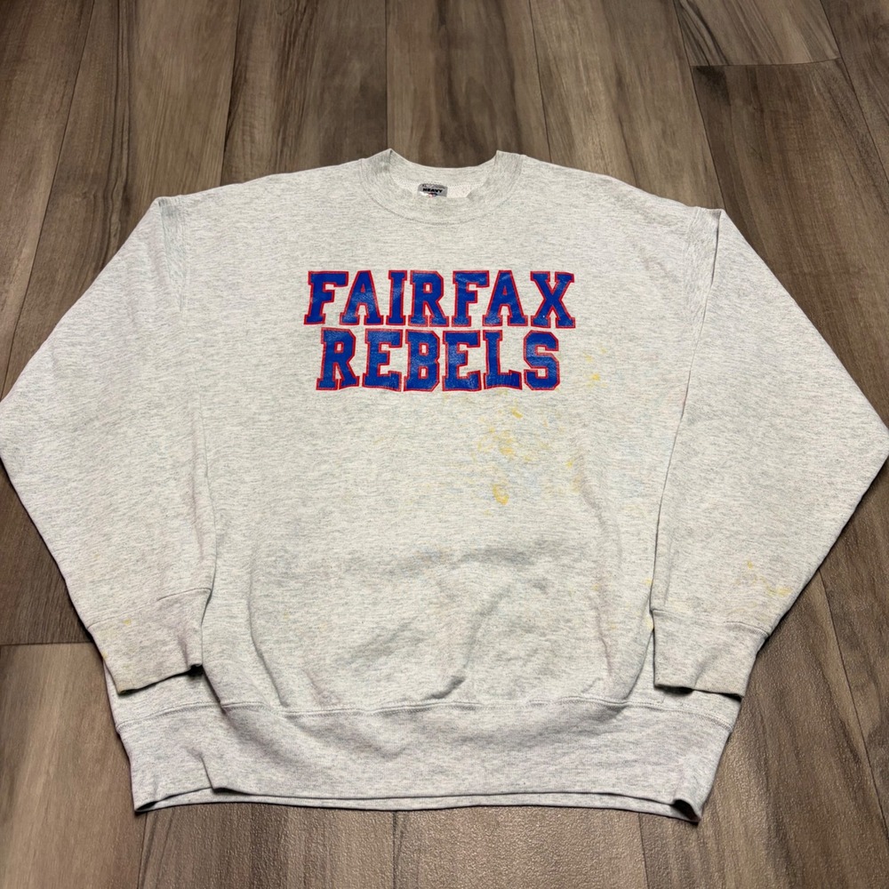 Vintage Fairfax Rebels Sweatshirt XL Fruit of the Loom Gray 90s Sportswear